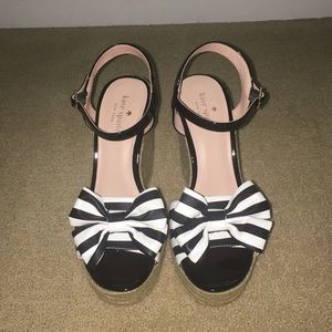 Kate Spade Black and White wedges